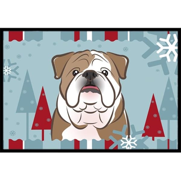 Carolines Treasures BB1715MAT Winter Holiday English Bulldog Indoor & Outdoor Mat; 18 x 27 in. BB1715MAT - main